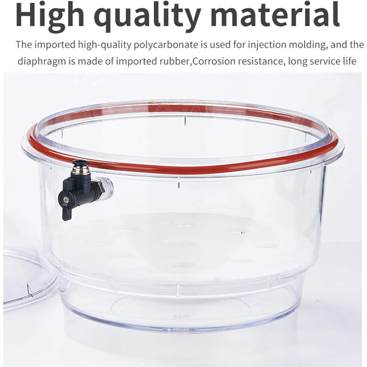 Vakuum-Exsikkator, 250 mm, Doppelventil, Vakuum-Trocknerglas mit Manometer, Betriebstemperatur -25 ℃ bis 120 ℃ für Vakuumtrocknung und Lagerung