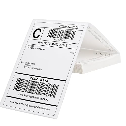 LLIKED 4x6 Fanfold Thermal Label, 100 Per Stack Thermal Shipping Labels | BPA Free, Perforated, Strong Adhesive, Compatible with Most Thermal Printers