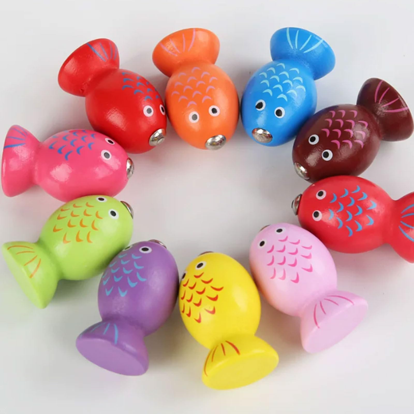 Juguete Montessori 2 en 1 de Pesca Magnética de Madera | Juguete de aprendizaje de contar, sumar y restar, tablero con forma de animal lindo oso/gato/pez, motricidad fina