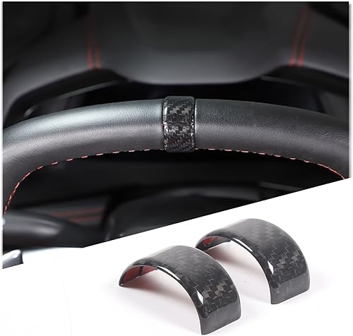 Cubierta del anillo superior del volante compatible con Chevrolet Corvette C8 Stingray 2020-2023 100% fibra de carbono real, 2 piezas, accesorios