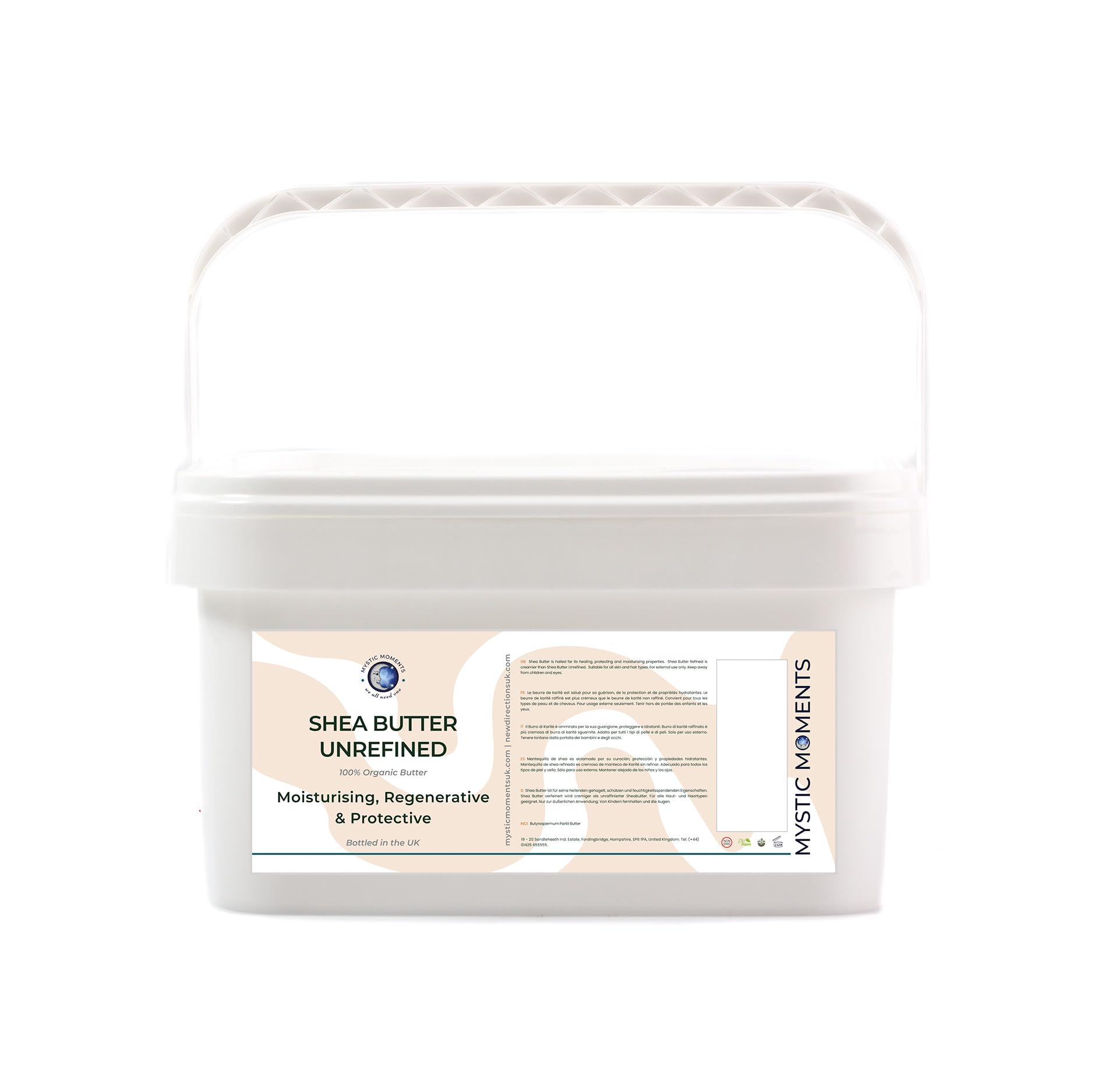 Mystic Moments | Shea Butter Unrefined Organic | INCI: Butyrospermum Parkii Butter | 100% Pure & Natural | Deep Moisturising for Skin & Hair | Eco-Friendly Beauty | Raw from Ghana | 5Kg