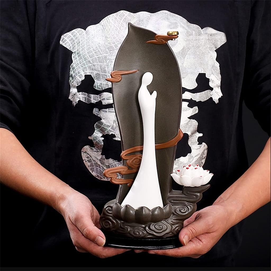 YYDS Incense Burner Handmade Backflow Incense Burner Cone Sticks Incense Holder Ceramic Backflow Incense Holder with 10pcs Incense Cones Incense Holders