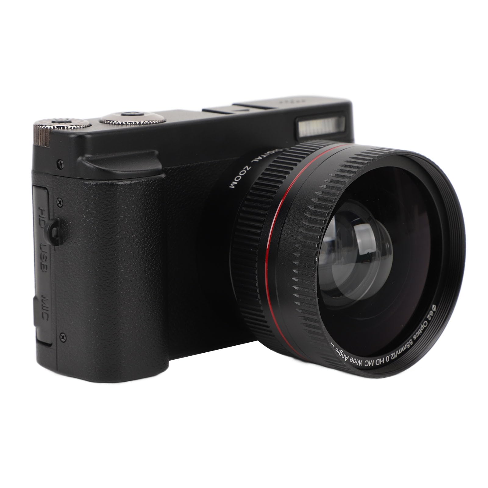 Fotocamera Digitale 4K, Fotocamera Digitale Compatta HD, Zoom 16X con Messa a Fuoco Automatica, Schermo Ribaltabile da 3 Pollici, Flash Integrato, Supporto Luce LED