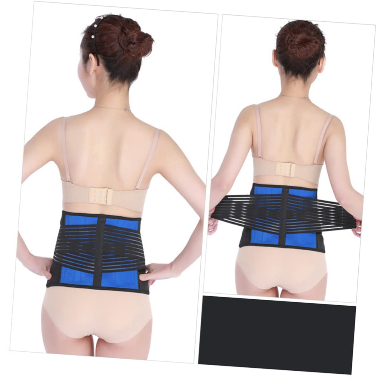 Gogogmee Lumbar Brace Strap Waist Support Belt Waist Back Belt Lumbar Support Belt Back Brace for Running Sports Waist Support Sports Back Brace Lower Back Brace Breathable Back Strap Black