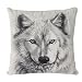 Mika Home Jacquard Wolf Animal Style Throw Pillow Case Sofa Cushion Cover for 18X18(Grey, Cream, Black, Square, 1 Pillowcases)