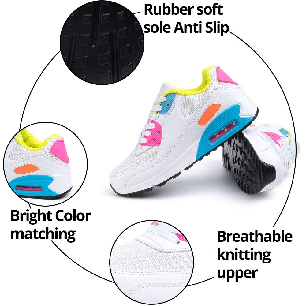 Hitmars Scarpe Running Uomo Donna Donna Ginnastica Sneaker Leggere Traspirante Outdoor Sportive Calzature da Corsa Pallavolo Tennis Nero Verde Bianco Rosa Giallo EU36-EU47