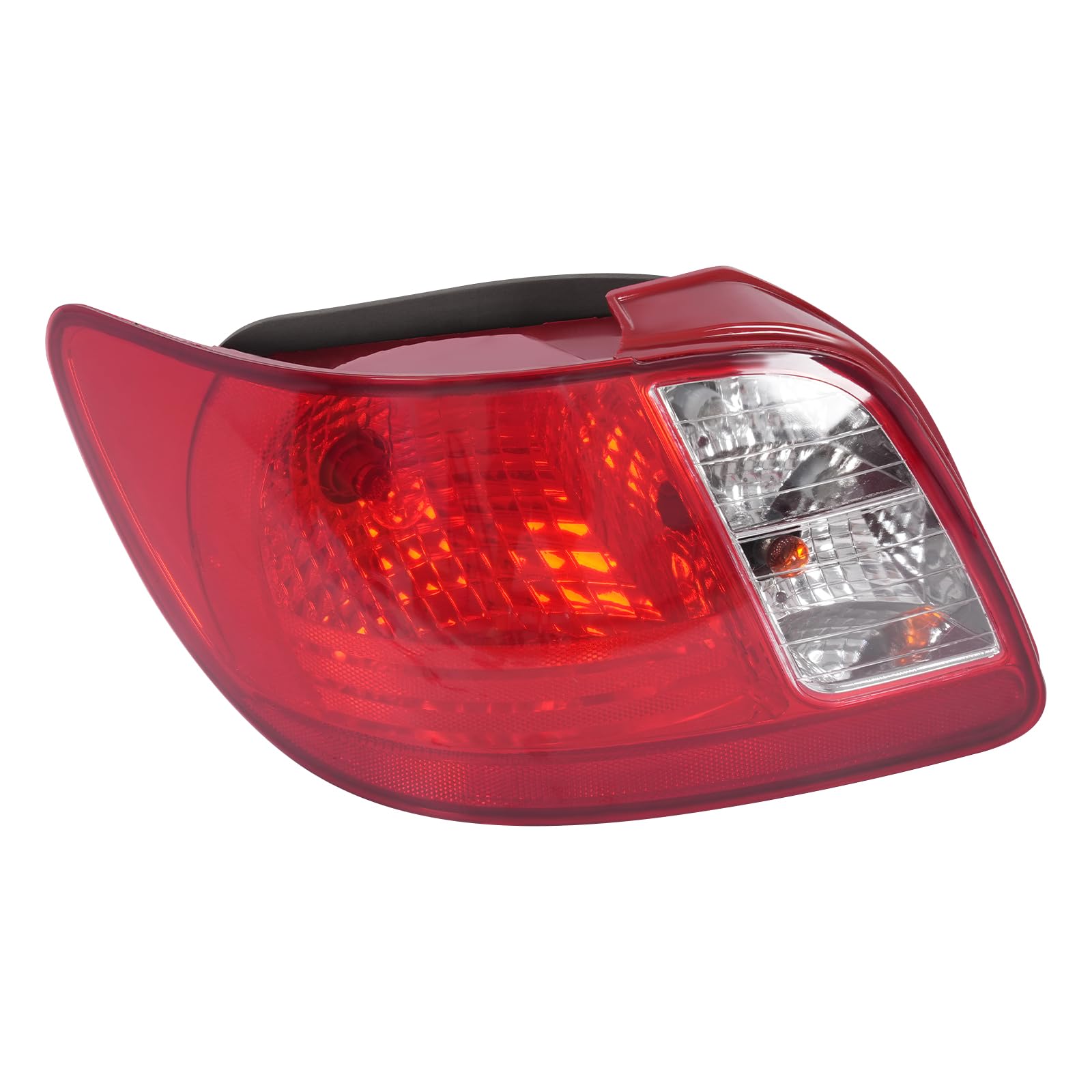 WsrrLun Halogen Tail Light Assembly for Kia Rio 2006 2007 2008 2009 2010 2011 Left Driver Side Rear Tail Light Replacement Red Housing Clear & Red