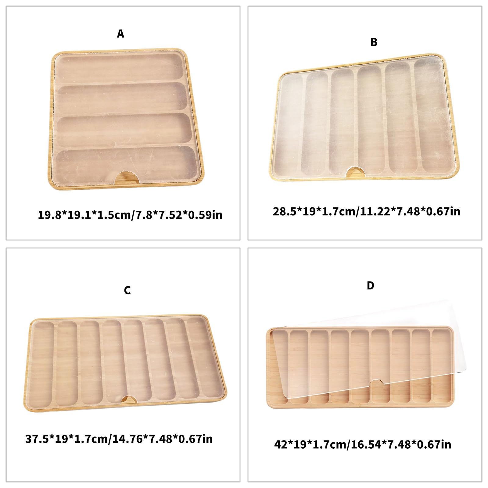 Generisch Nine Grids - Caja de almacenaje para reloj y caja de almacenamiento, hecha a mano | Caja de madera con parte superior transparente
