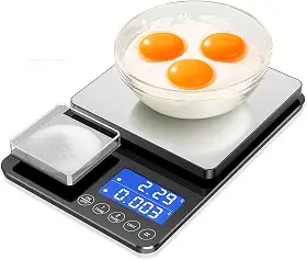 Balança de Cozinha, Balanca Digital de Cozinha Precisao com Leituras Claras, Balanca Comida com Bandeja Dupla, Balança de Cozinha Digital de Indução de Alta Sensibilidade