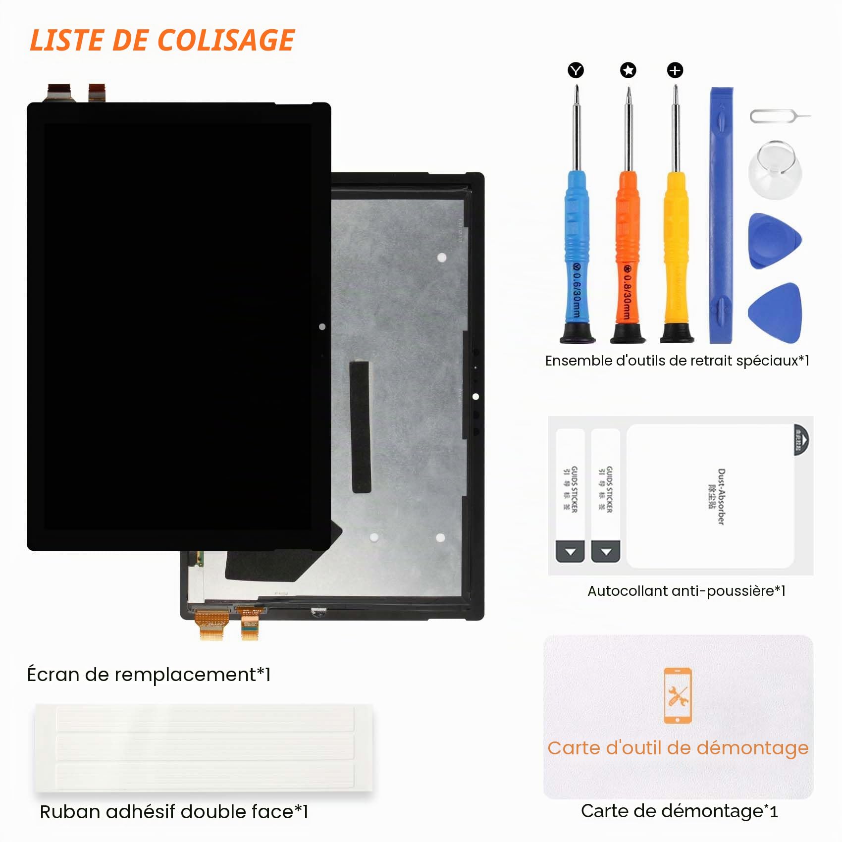 AGCUT Écran LCD pour Microsoft Surface Pro 4 LCD Display pour Microsoft Surface Pro 4 1724 12,3 Pouces (M1010537 003) Ecran Replacement Digitalizer Touchscreen Glass Panel Assemblée Complète avec Outi