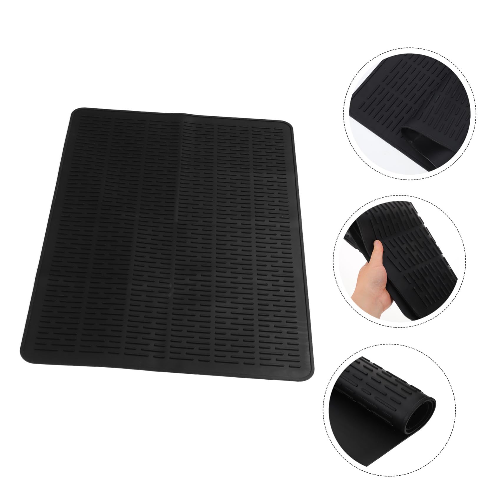 ULTECHNOVO Alfombrilla de Silicona Reutilizable para Cocina Inducción Xin como de Encimera y Escurridor de Utensilios Color Negro