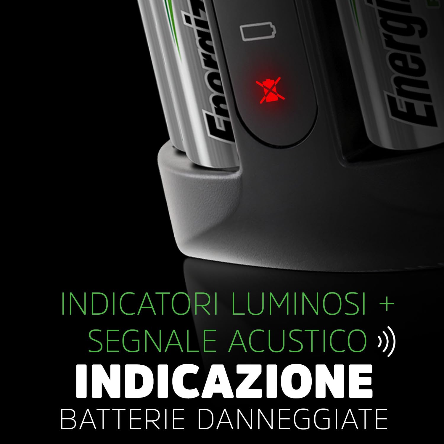 Energizer Pro - Carica Batterie Ricaricabili AA e AAA NiMH - Include 4 Pile AA 2000 mAh - la ricarica completa in 4 ore - funzioni di spegnimento di sicurezza automatico