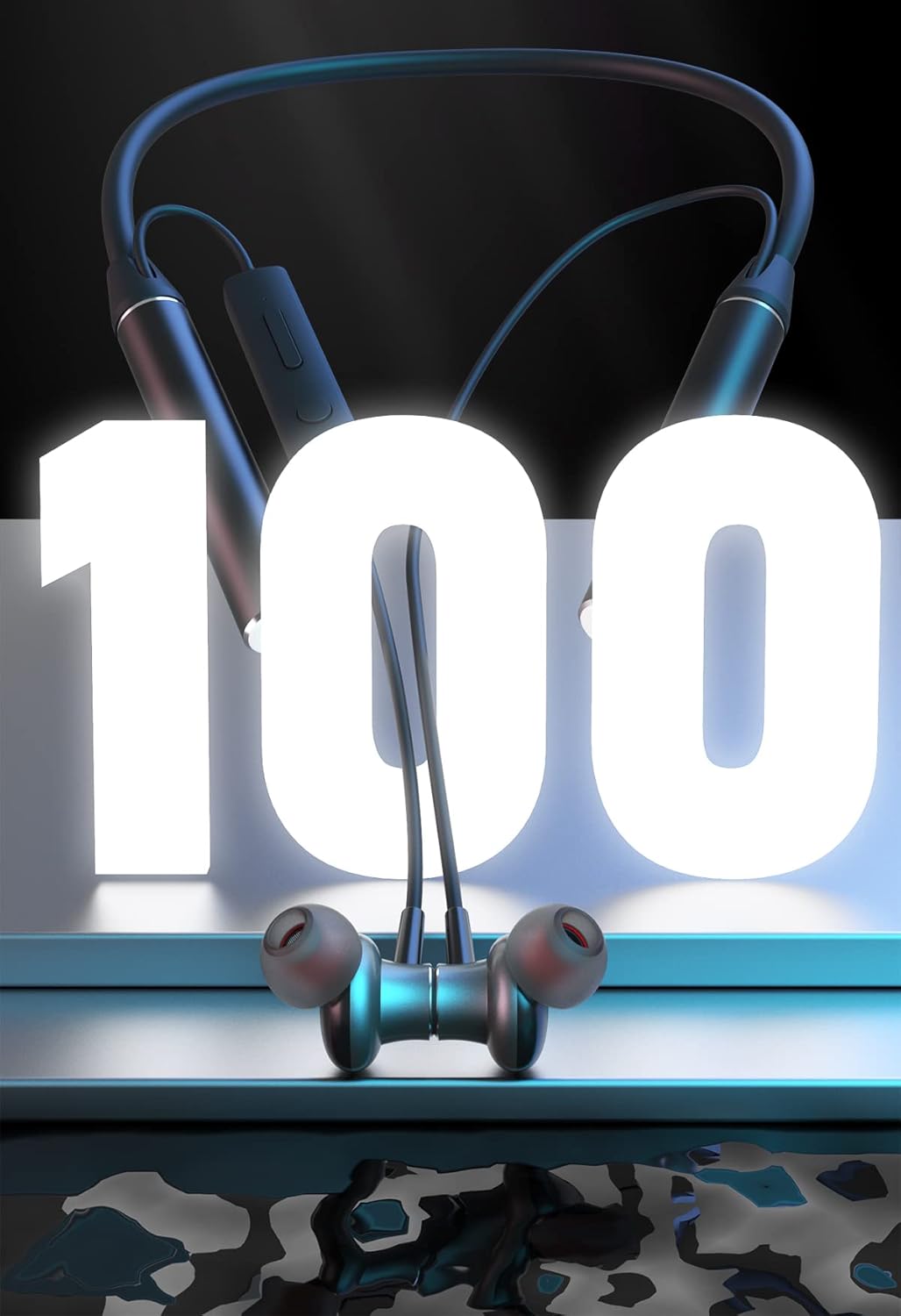 Wireless Bluetooth Earphones, ENC, ANC, 4mic, 5.4L, Noise-Cancelling, Waterproof, Low Delay, up to 100Hrs Playtime for Android & iOS. for Gaming, Sports, Gym, Running, laptops, Best Audio (Black) - Image 4