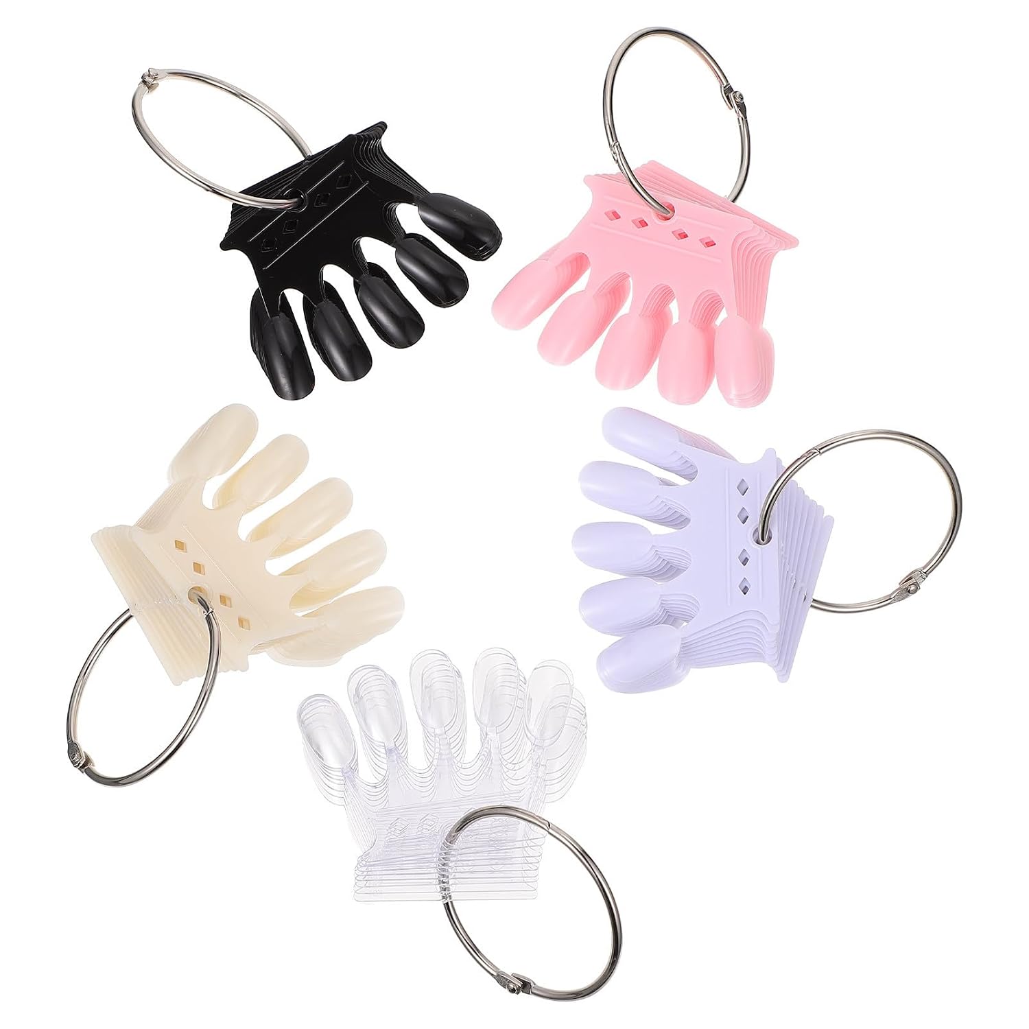 FAVOMOTO 5pcs Manicure Nail Art Display Board Crown Shape with Plastic Abs and Stainless Steel Convenient to Use for Nail Polish Cover Display and Personal Use