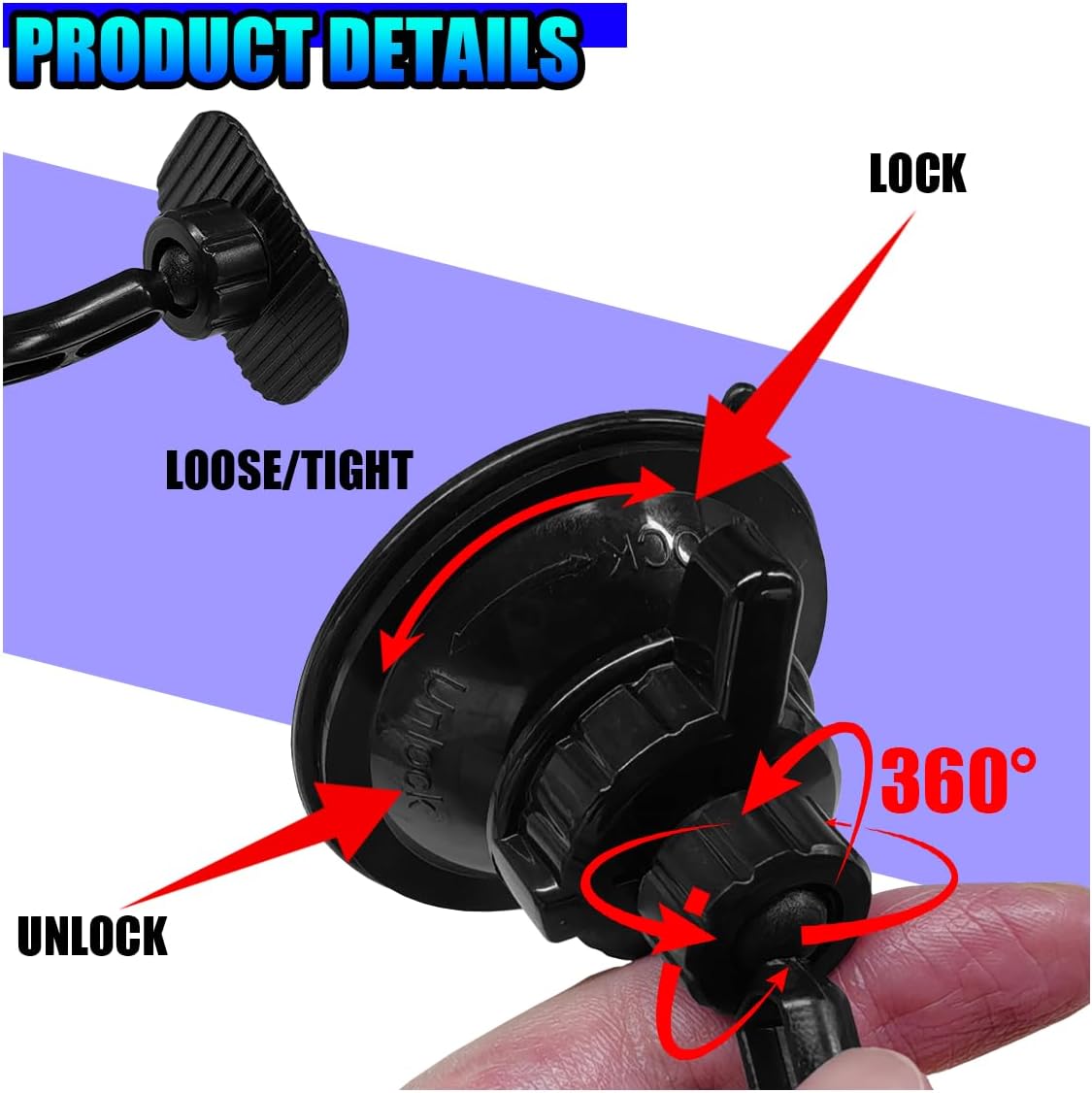 Craedli Suction Cup Baby Car Mirror, 360° Adjustable HD Glass Car Windshield Rear View Mirror, Universal Safety Vehicle Interior Dashboard Mirrors for Rear Facing Infant (Rectangle)