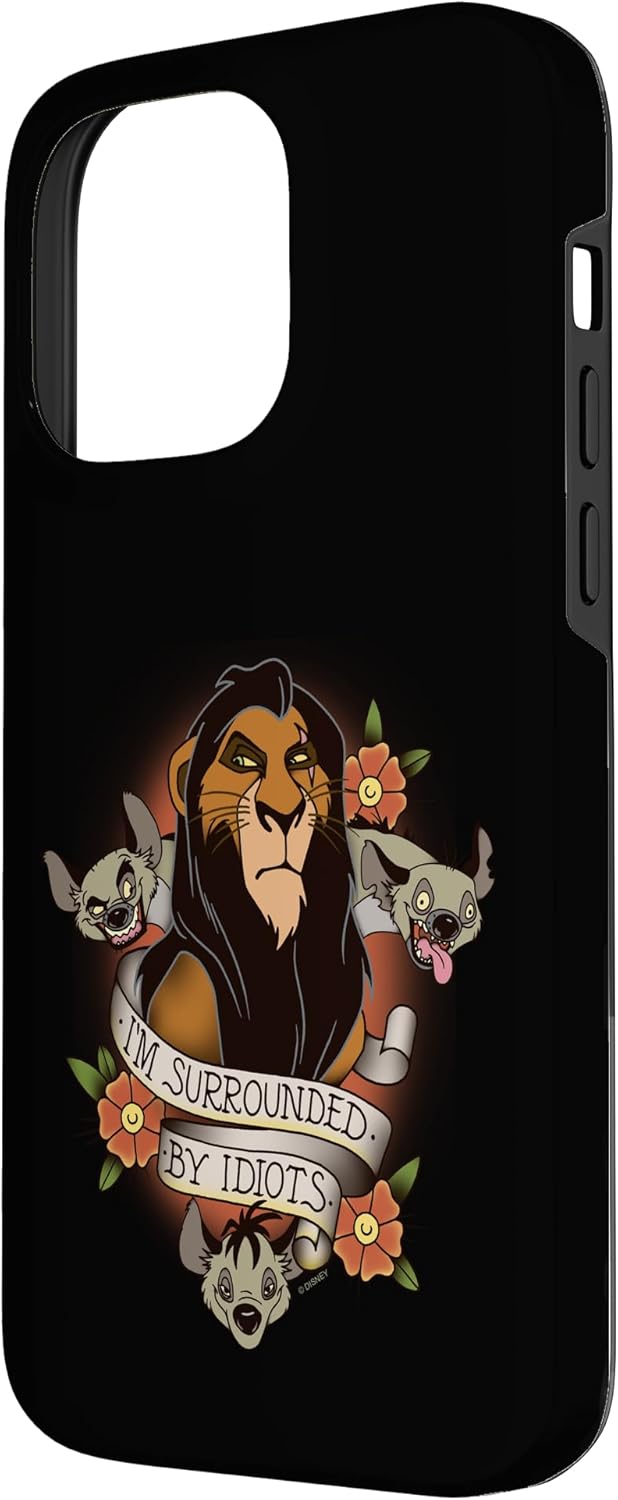 Disney The Lion King Scar Surrounded By Idiots Tattoo Style Case for iPhone 14 Pro Max