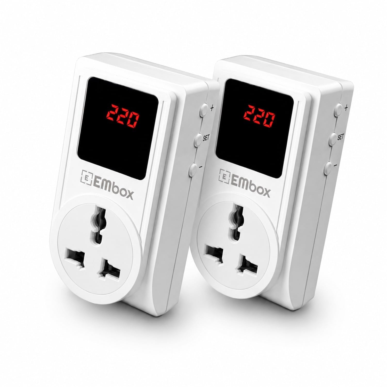 Embox Automatic Digital Voltage Protector 220V Smart Plug 10amp Socket Switcher with Surge Protectors and LED Display Screen for Appliances, Refrigerators, Washing Machines and TV-image-43
