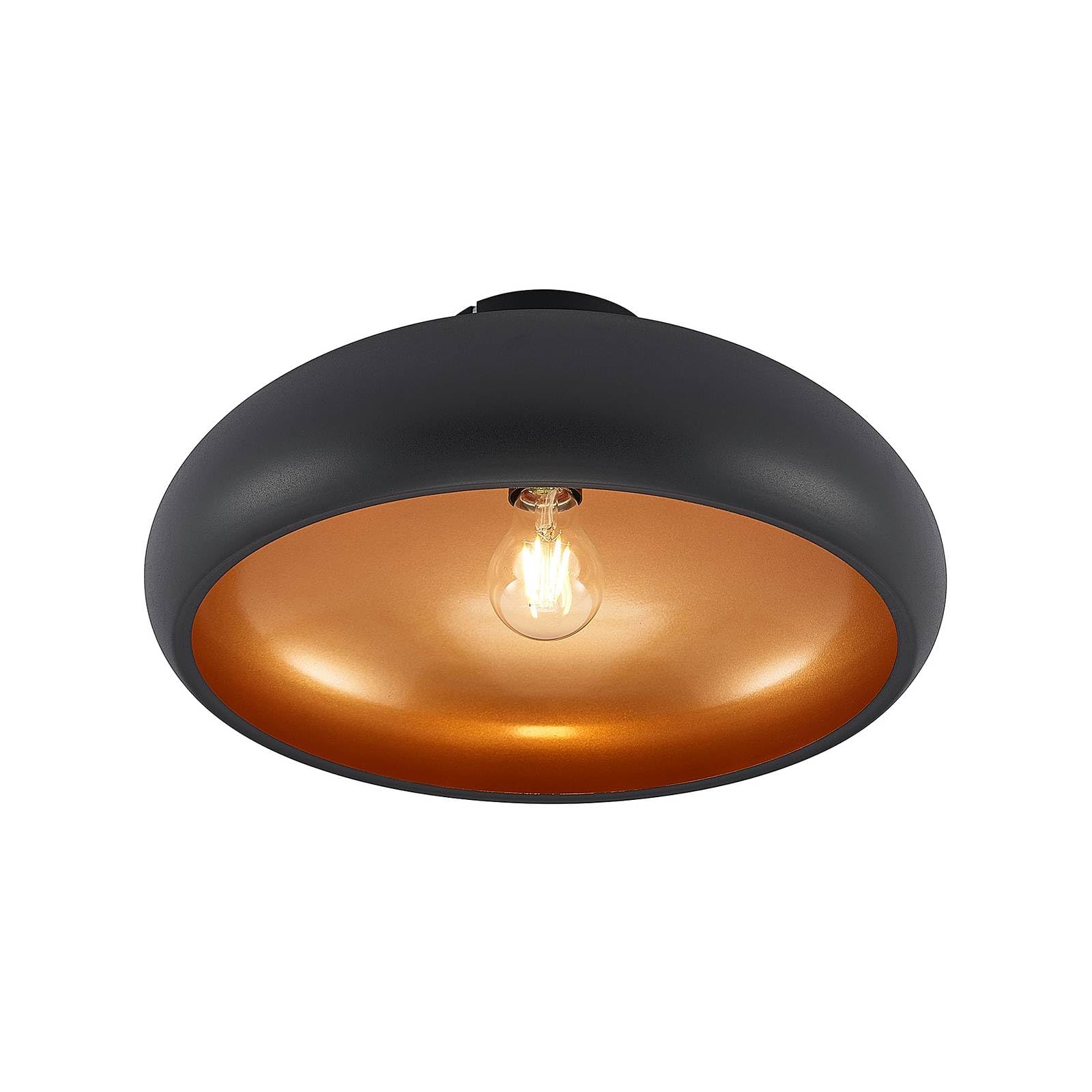 Lindby Plafonnier Gerwina à intensité variable (Moderne) en Noir Métal e. a. pour Salon & Salle manger (1 lampe,​à E27), Luminaire Lampe Plafond Eclerage Eclairage Interieur