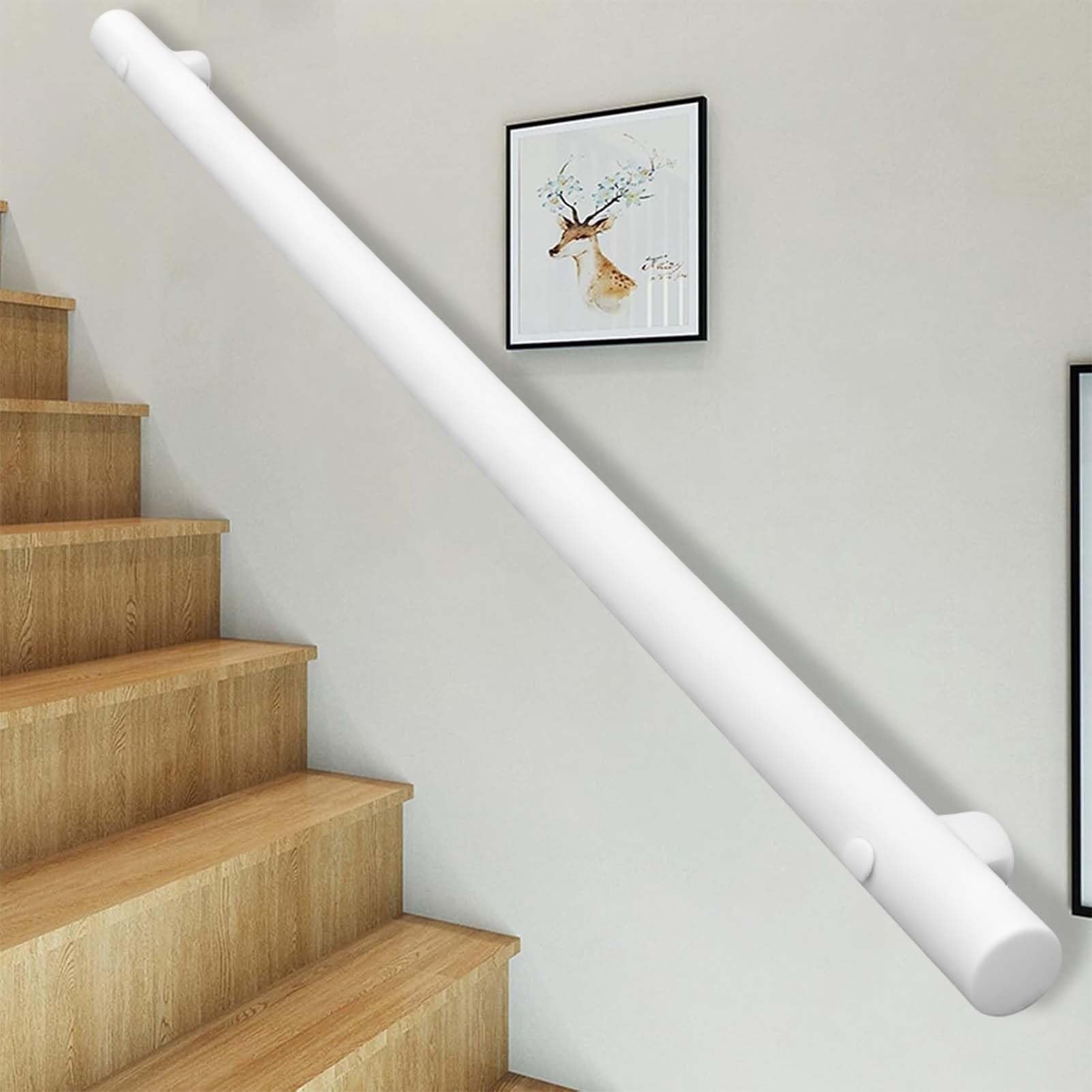 FKXSXAZ Stainless Steel Stair Banister Rail Support Kit 1 2 3 4 5 6 metres Wall Staircase Handrail Safety Grab Bar for Interior Corridor Villa Building Loft(14ft/420cm)