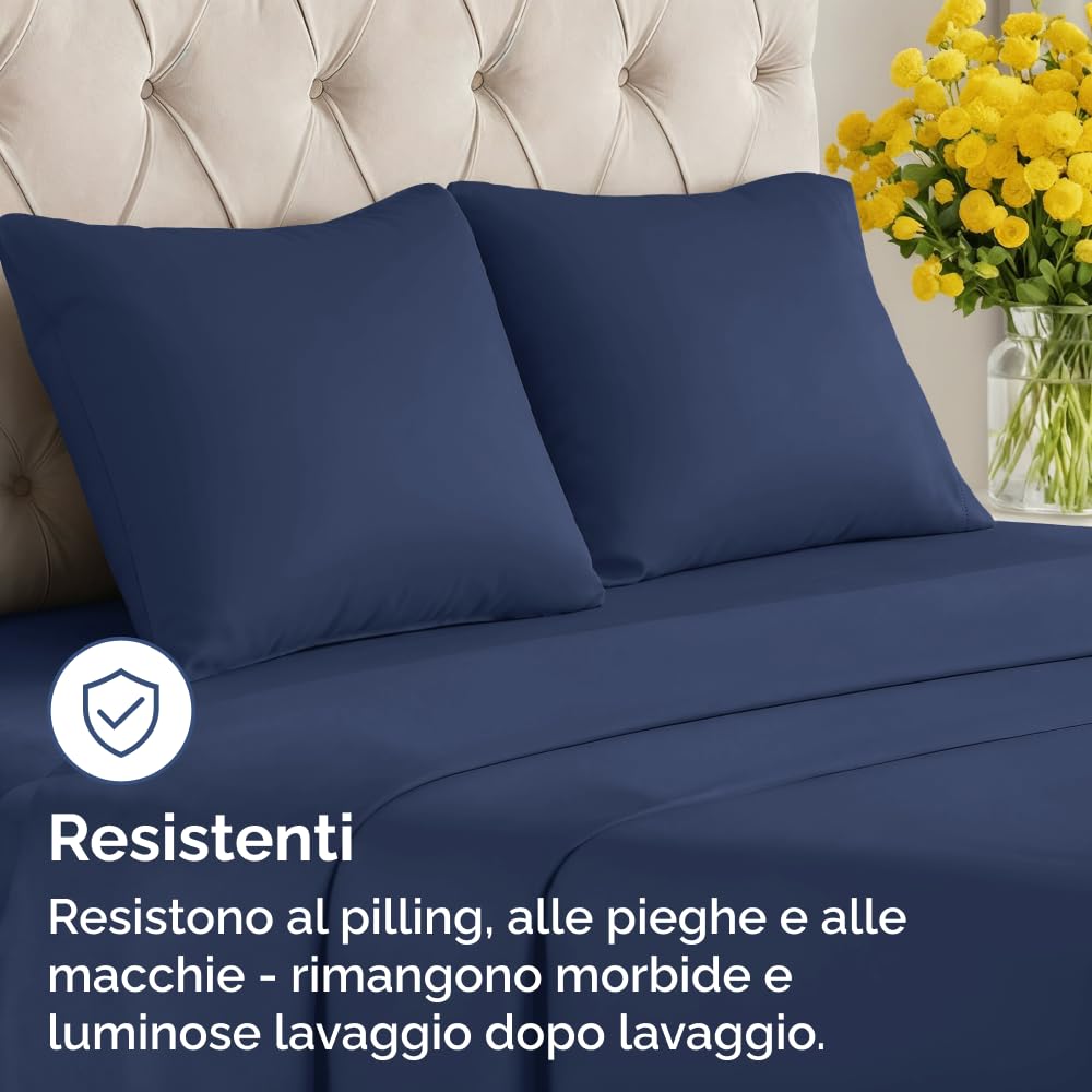 Federa 80x80 Blu marino - Set da 2 - Federe in Microfibra di Alta Qualità - Morbide, Confortevoli e Lavabili in Lavatrice - Federa 80x80 per Cuscini, Set 2 Federe Blu marino - OEKO-TEX Certificato