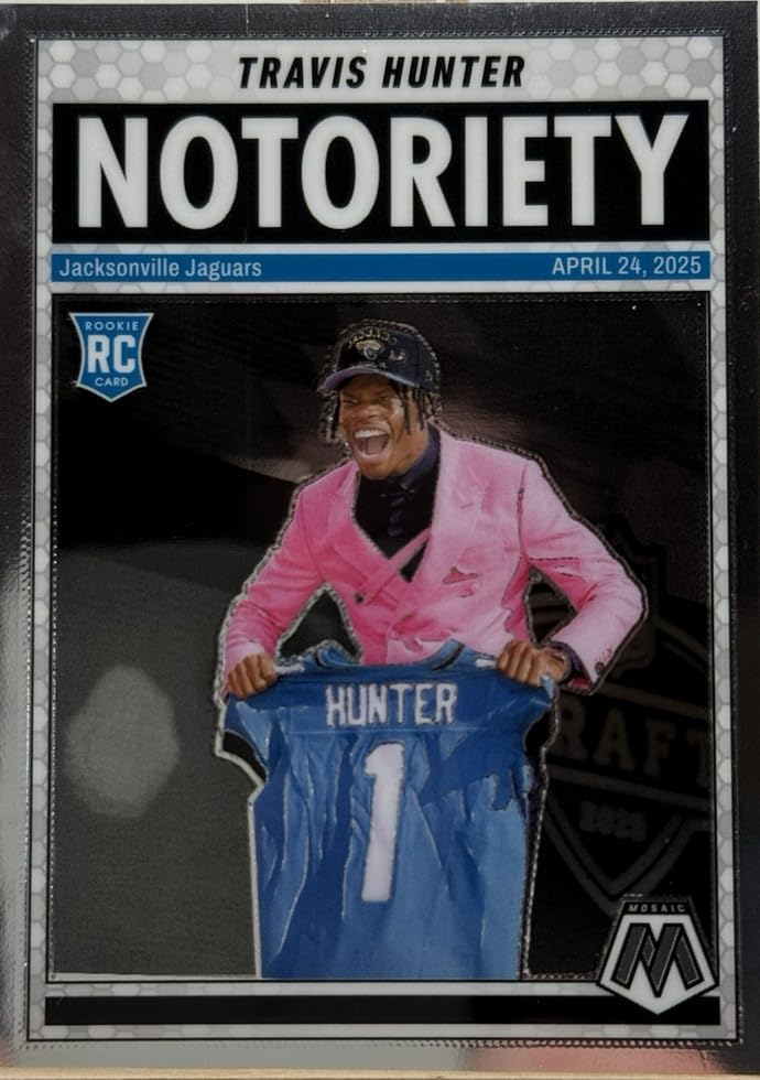 2025 Panini Mosaic Travis Hunter #12 Notoriety Jacksonville Jaguars Rookie RC Football Card