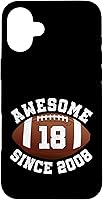 Vista 23 de Awesome Since 2008 18th Birthday Men Son American Football Case for iPhone 16
