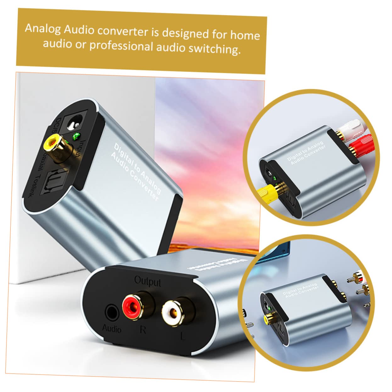 Convertitore Play Ottica Digitale-analogico e Fibra, Coassiale Regolazione, Volume Lega Alluminio, Plug And Audio per Impianti