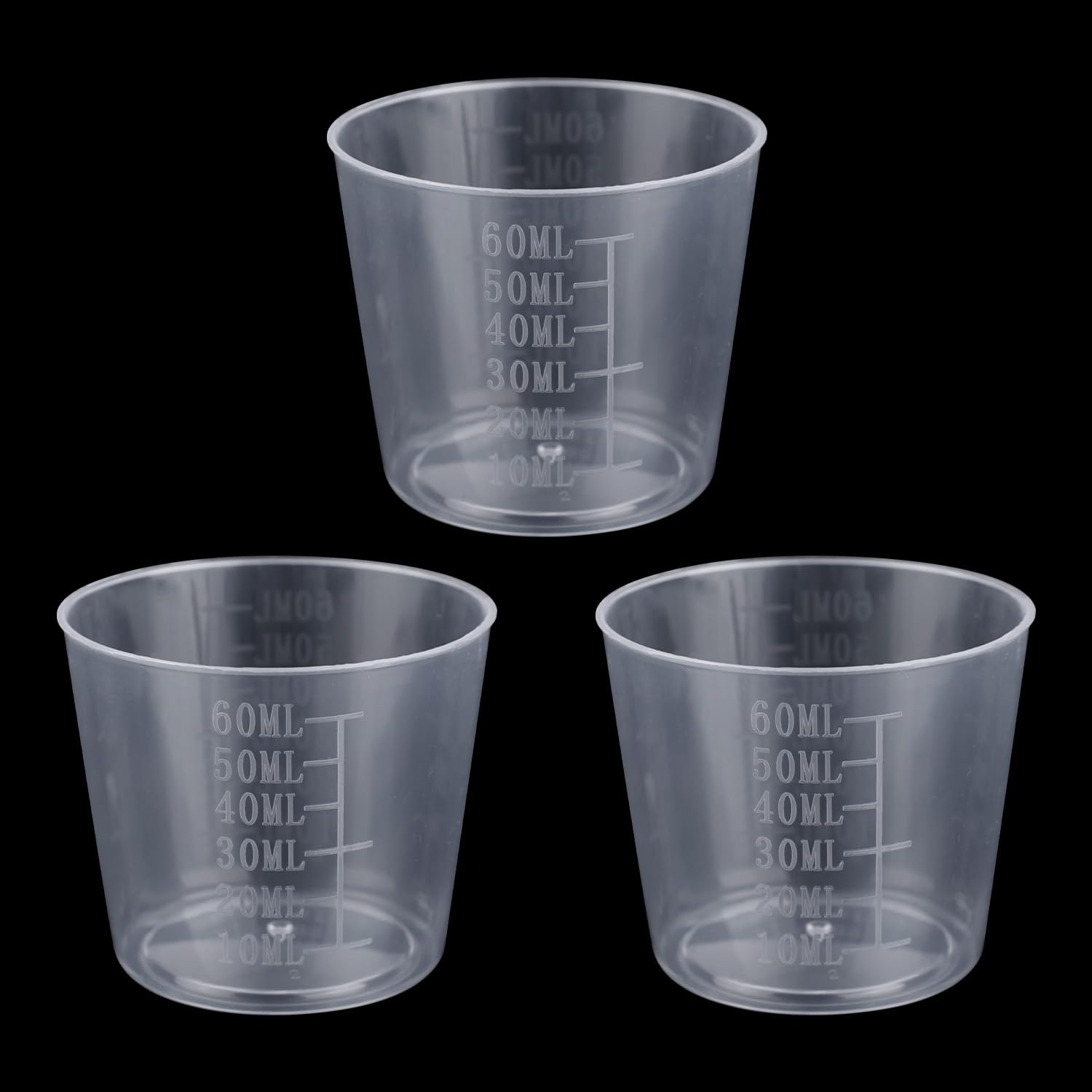 3pcs Rice Measuring Cups, 60ml Transparent Plastic Small Laundry Graduated Cup for Rice Cooker Replacement for Measuring Dry and Liquid Ingredients