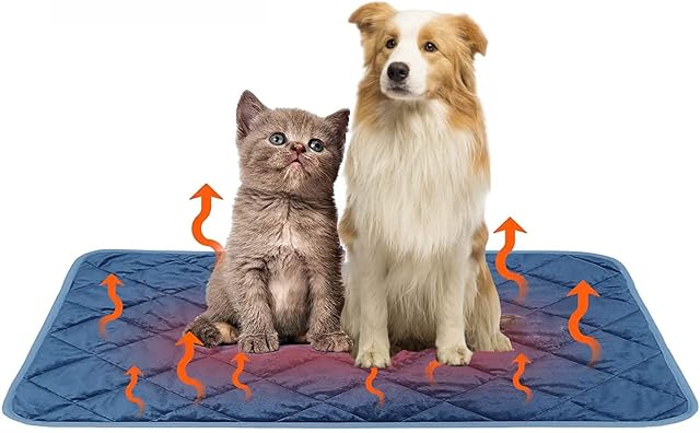 Self Heating Dog Bed Mat ,Washable Soft Warm Dog Bed Pad Mat, Reflect Pet's Body Heat Warming Dog Cat Pad(70*48cm)