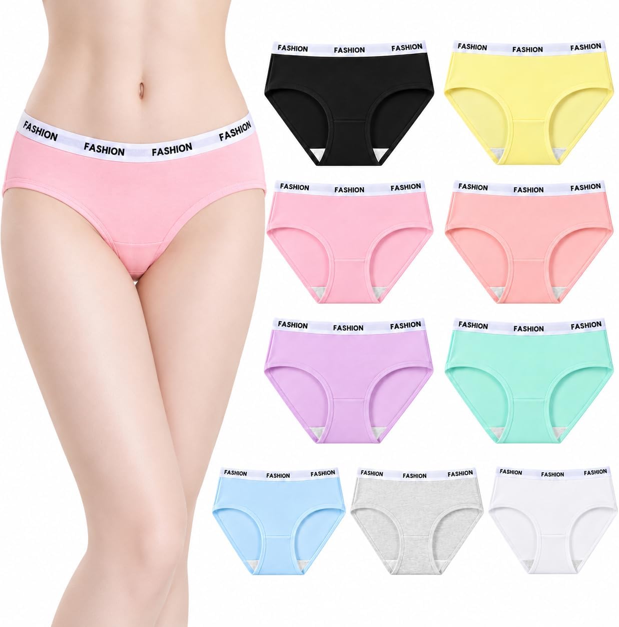 Girls' Underwear, Soft and Quick-Drying Underwear, Mid-Rise Panties