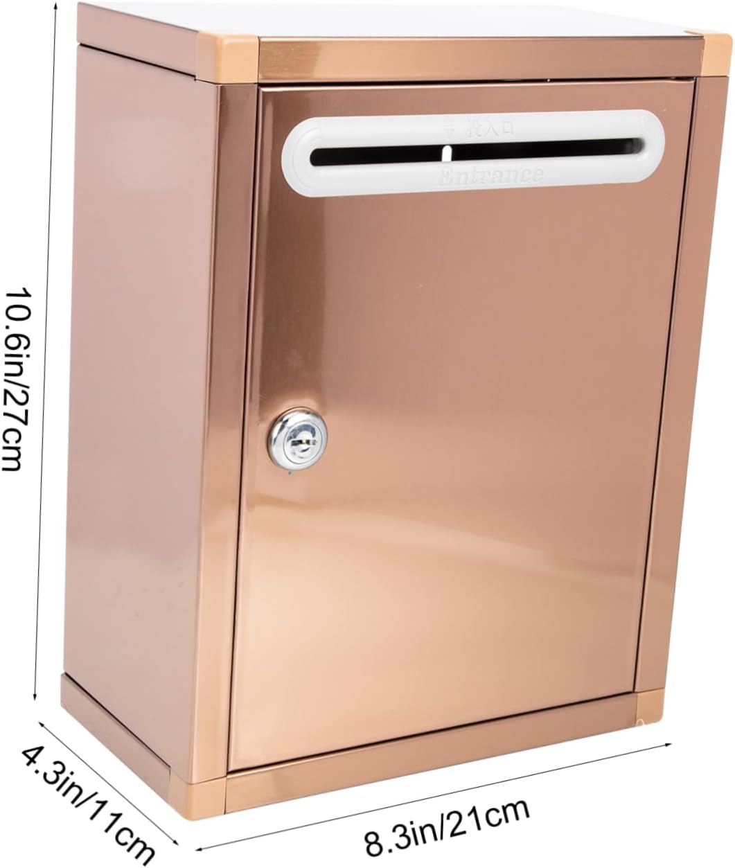 DOITOOL Locking Mailbox for Office Home Wall Mount Mail Box Large Slot Metal Suggestion Box