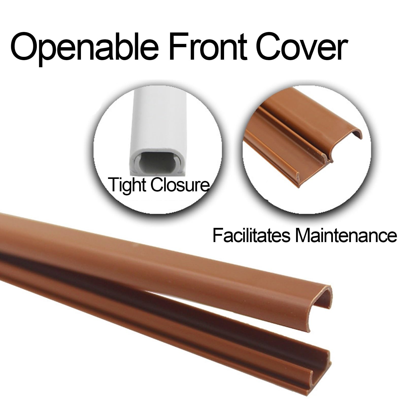 Canalina Passacavi Muro in PVC da 100cm Canalina Autoadesiva per Cable Management Ideale per Casa, Ufficio o Ambienti Esterni(White,3.9/1.5in)