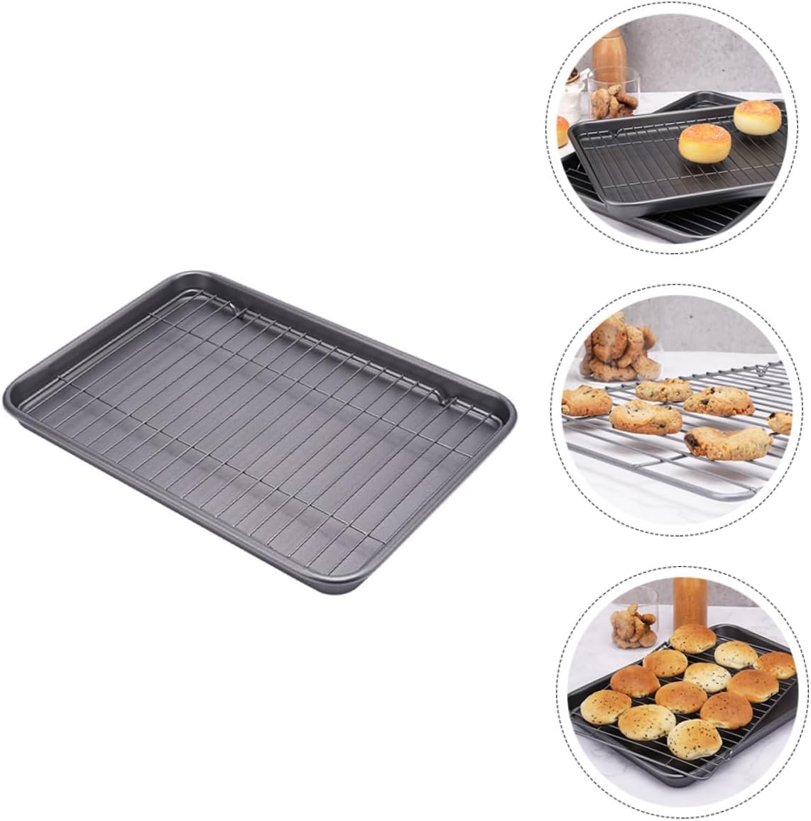 Baking Dish Rectangular Baking Pan Rack Non-stick Roasting Tray Oven Pan for Pizza Easy to Use and Clean