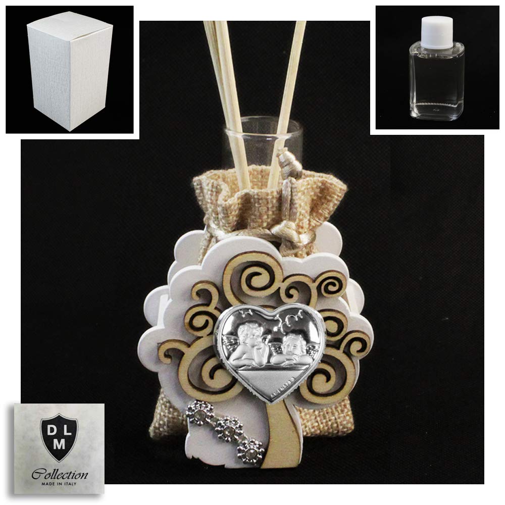 DLM-32000 Kit 6 Profumatori In Cristallo Con Farfalla Cuoricino – Bomboniere Battesimo Comunione, Fatte A Mano In Italia - 3