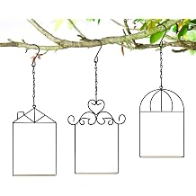 MIXXIDEA 3PK Hummingbird Perch, Hummingbird Swing with Metal Frame, Bird Swing with Wooden Dowel and Hanging Chain,Suitable for Hanging Indoor,Outdoor, Lawn,Patio,Garden