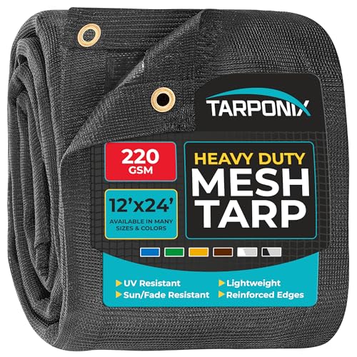 TARPONIX Heavy Duty Mesh Tarp 12 x 24 ft