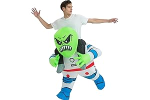 Alien Holding Human Costume: Inflatable Costume for Adults