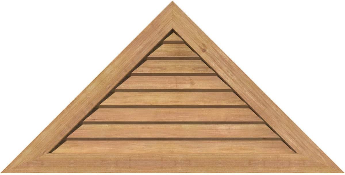 Ekena Millwork GVWTR60X3002SDUWR Triangle Gable Vent Gable Vent, 60"W x 30" (72 1/8"W x 36"H Frame Size), Western Red Cedar, Unfinished