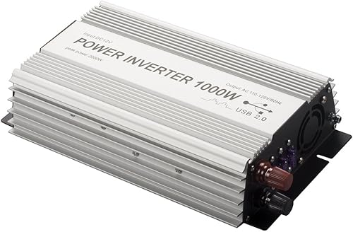 Miniatura 6 de Inversor de corriente de 200 W CC 12 V, salida 110 V-120 V AC inversor de coche con adaptador de coche USB