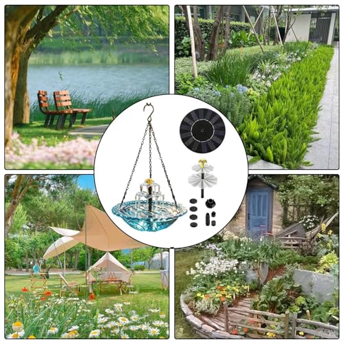 Baño para pájaros con fuente solar ecológica para llenar de vida tu jardín o porche 5