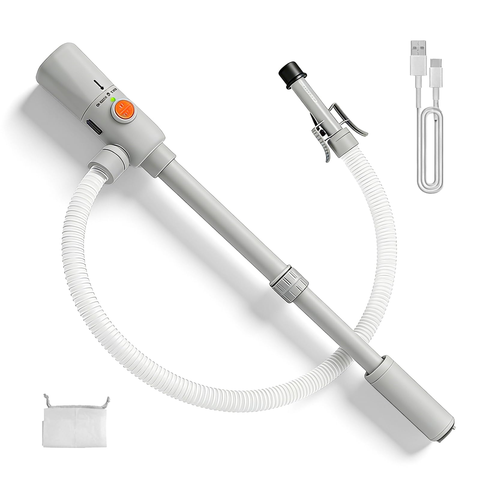 TECKZOON Benzinpumpe Für Kanister, Doppelte Stromversorgung (USB-C/Aa), Mit Automatischer Teleskopfunktion, 2,8 Gpm/10,6 Lpm, Automatische Abschaltsensoren, Geeignet Für Benzin, Diesel Und Öl