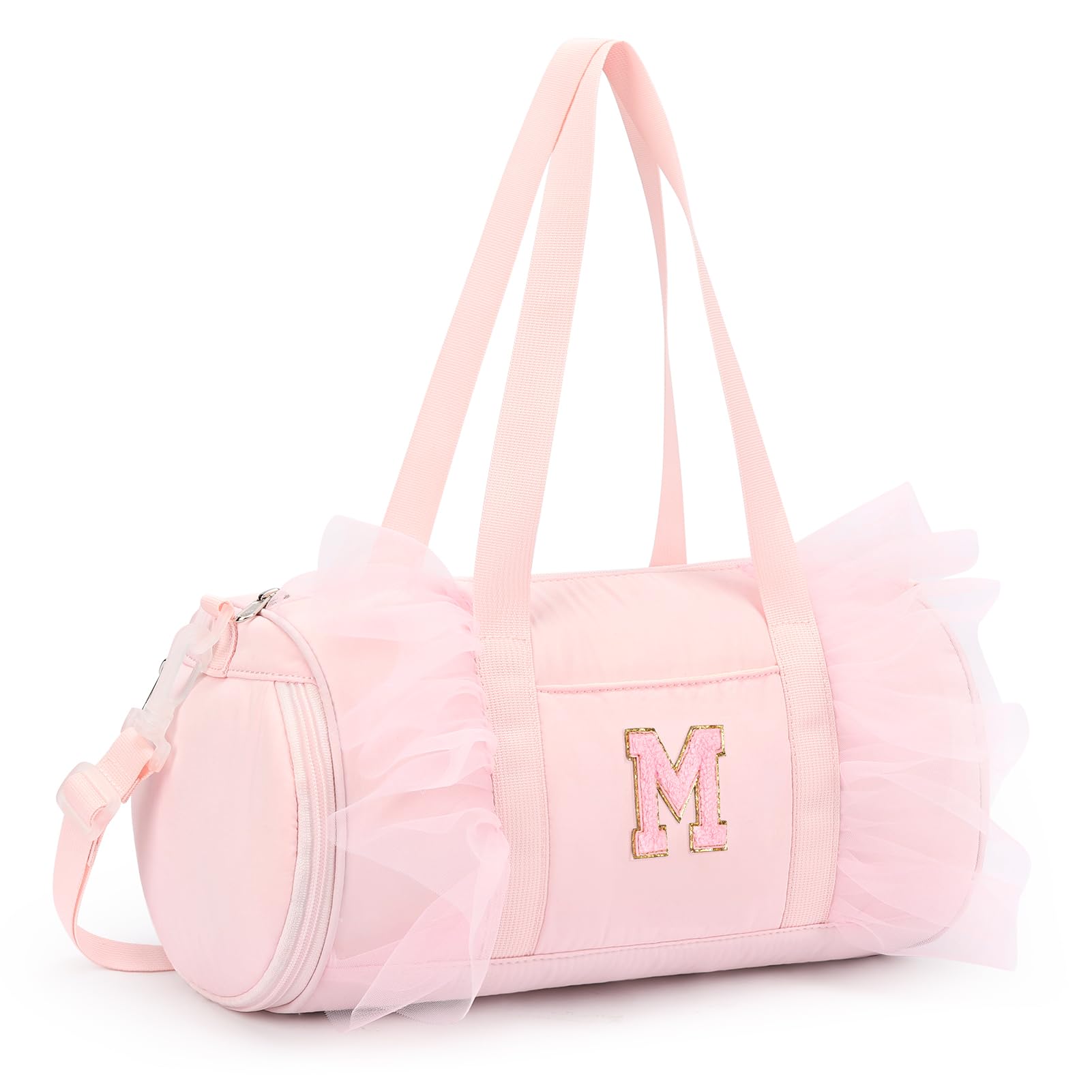 mibasies Dance Bag for Girls 4-6: Kids Duffle Bag - Ballet Bags for Girls 4-6 - Personalized Letter Girls Gifts Pink M