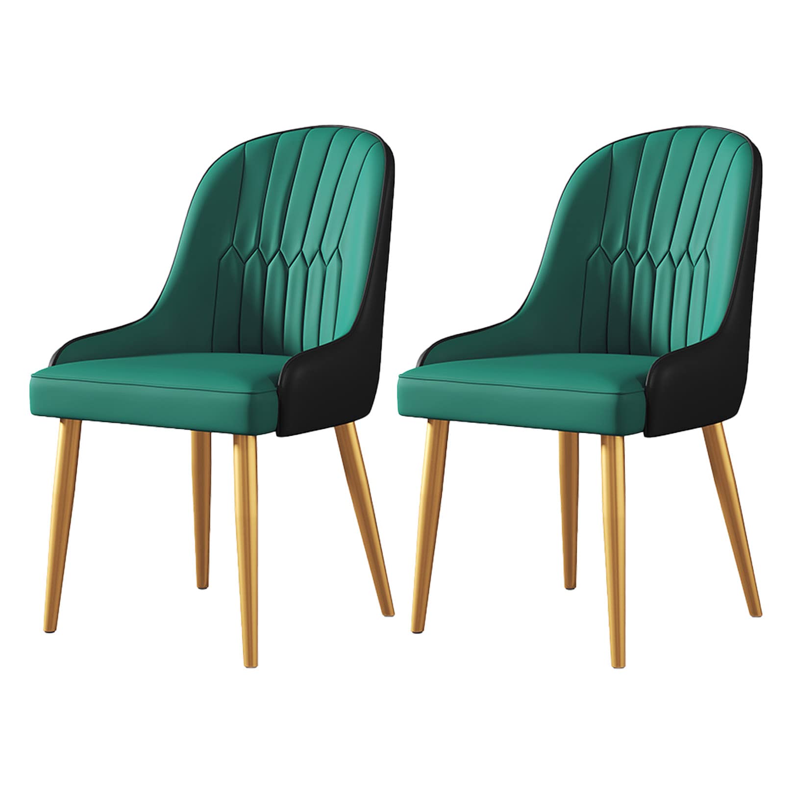 Chaise de salle à manger en similicuir et métal doré (lot de 2)
