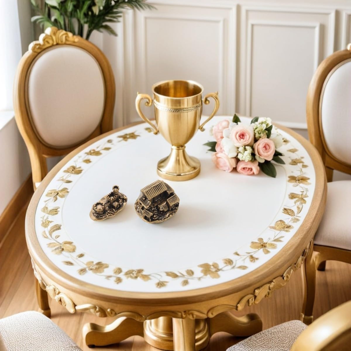 SECFOU 2pcs Brass Mini Castle Figurines for Fairy Garden and Desk