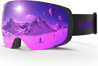 Ski Goggles for Men Women Adult & Youth, OTG Snowboard Goggles Anti Fog, Snow Goggles UV Protection Wide Vision