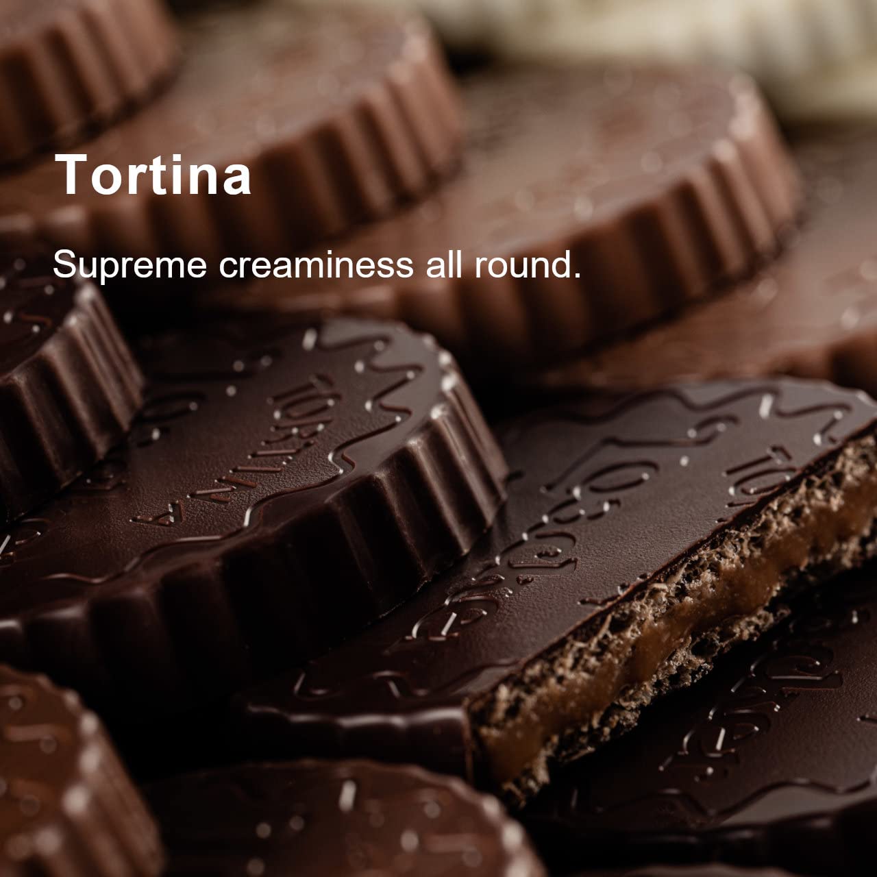 Loacker Tortina Triple Chocolate - Individually Wrapped Premium Dark Chocolate Enrobed Crispy Cocoa Wafer Tartlets with Cocoa Cream Filling - Pack of 12