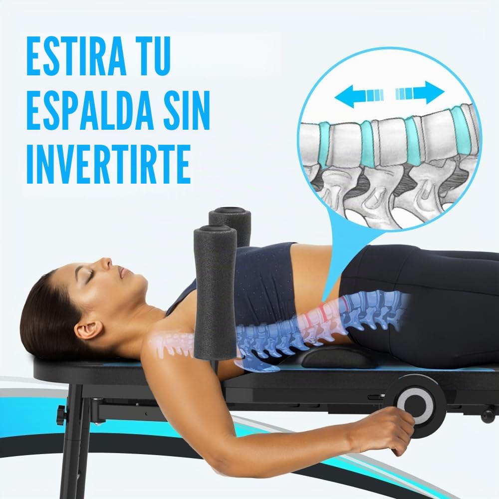 Exerpeutic Dispositivo de tracción de inversión Alternativo, Mesa de tracción Lumbar, estirador de Espalda para aliviar el Dolor de Espalda Baja sin Estar Boca Abajo, Capacidad de Peso de 350 Libras