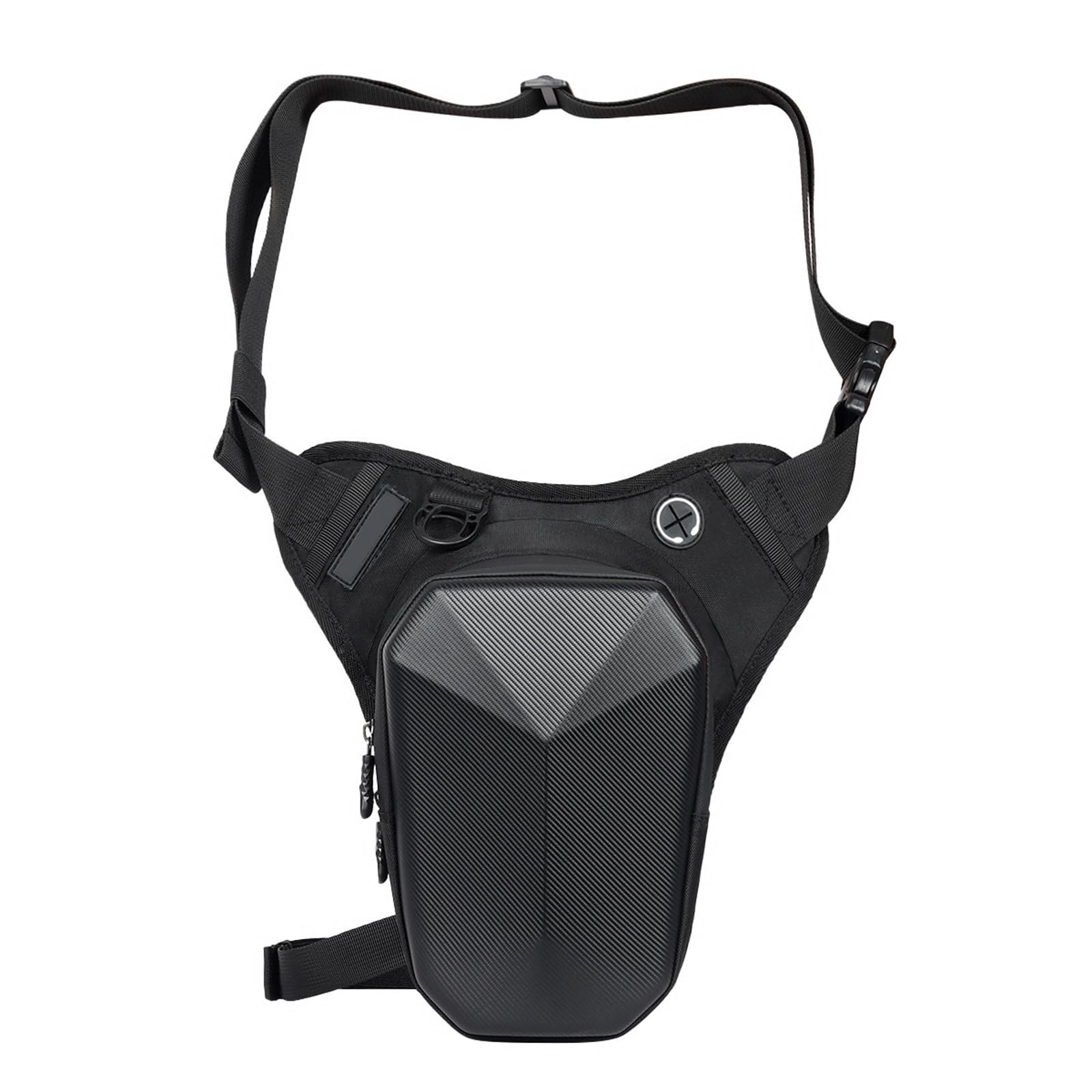Marsupio da coscia, impermeabile, in EVA, rigido, regolabile, per uomo e donna, con imbottitura 3D, per ciclismo, escursionismo, viaggi, pesca all'aperto, Nero , Per esterni