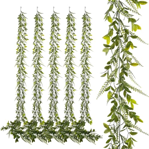 YVONNEYI Künstliche Girlande 1.7m (6 Stück) - Hängende Blätter...
