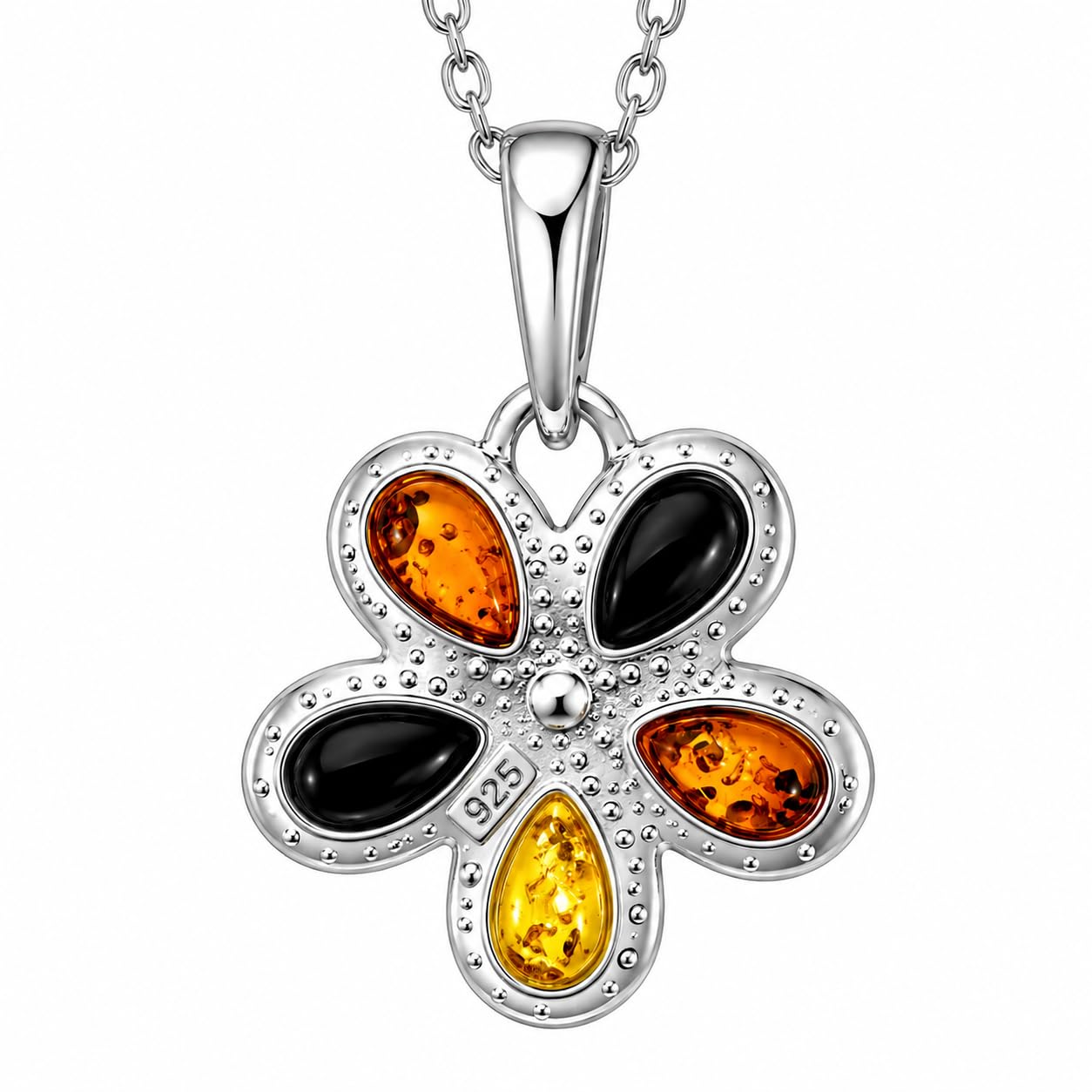 SilverAmber 1665 - Ciondolo da donna in argento 925 con ambra